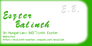 eszter balinth business card